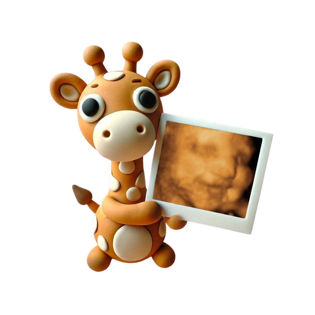 4D Baby Scan with Giraffe - Transparent