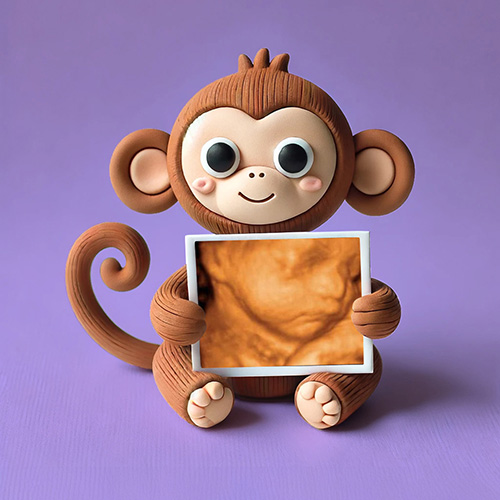 4D Baby Scan with Cheeky Monkey