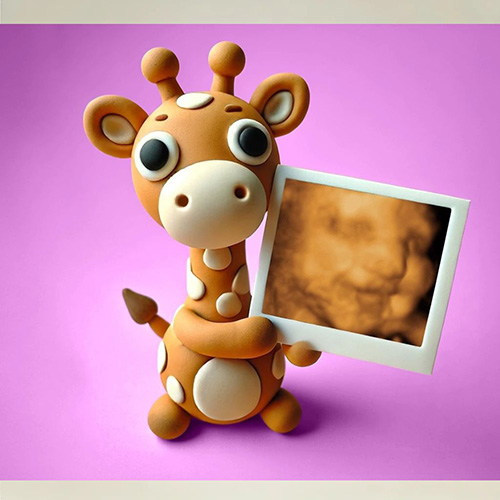 4D Baby Scan with Giraffe